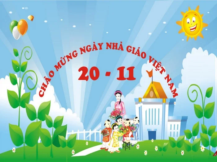 Backdrop 20/11 đơn giản nhưng chứa đựng ý nghĩa nhân văn sâu sắc