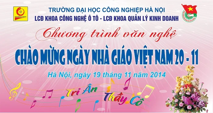 Backgroud  ngày Nhà giáo Việt Nam của trường Đại học Công Nghiệp Hà Nội