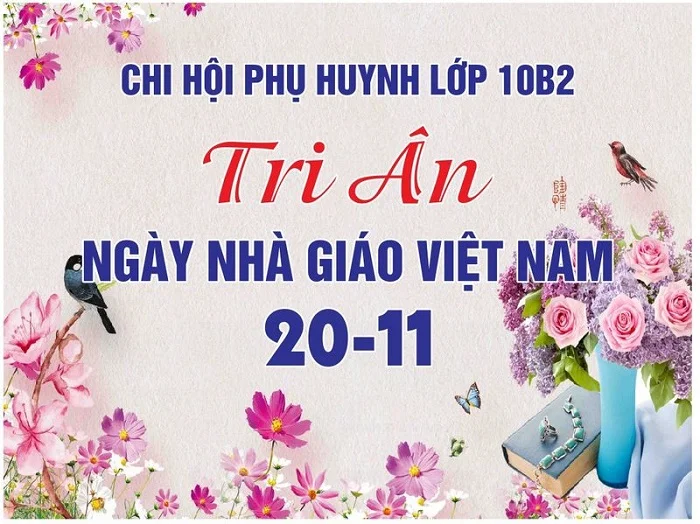 Mẫu backgroup ngày 20/11 dành riêng cho chi hội phụ huynh một lớp
