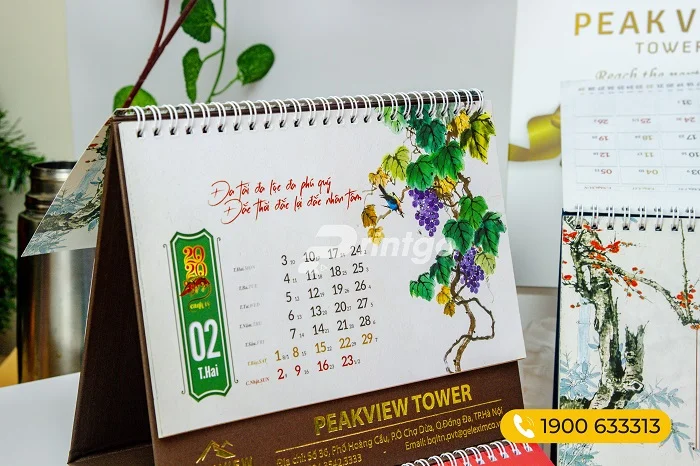 Pintgo x Peakview Tower: In ấn lịch để bàn cao cấp và sang trọng