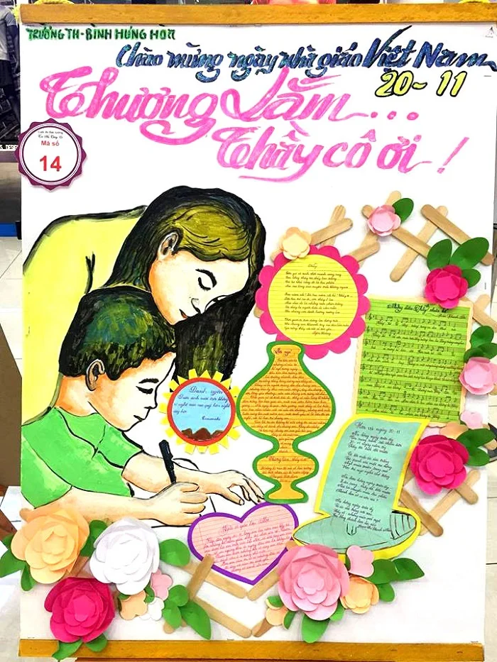 Hình ảnh cô giáo đang tận tình chỉ dạy cho học sinh