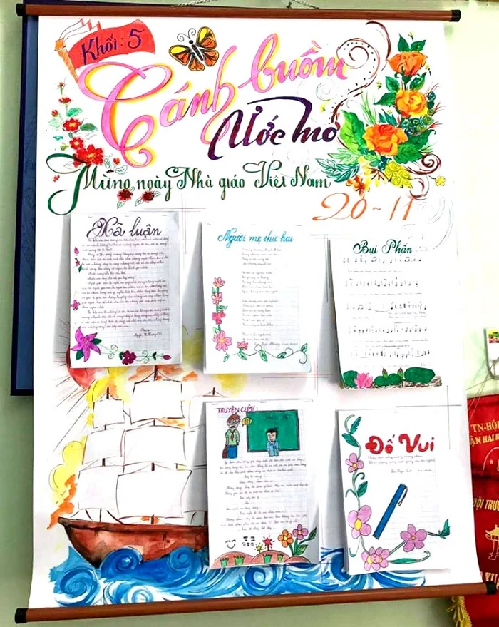 "Cánh buồm ước mơ" chủ đề phổ biến thường được đưa lên báo tường
