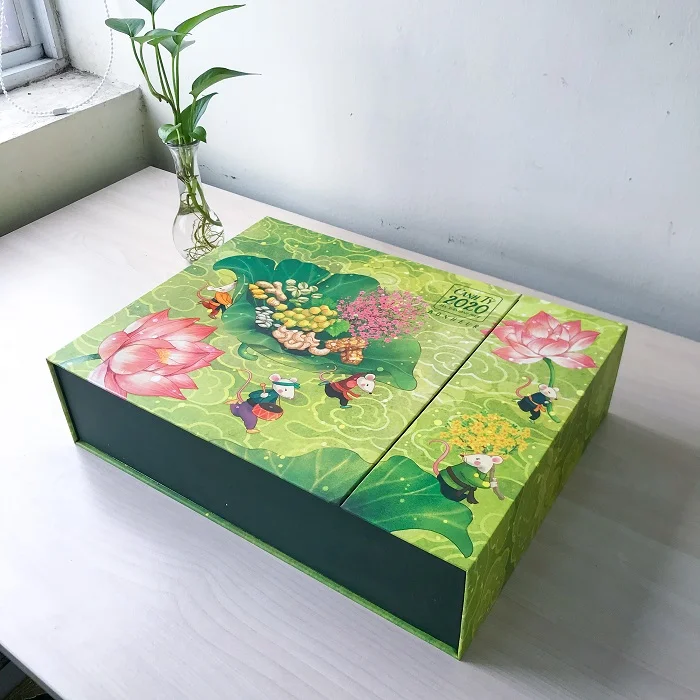 Khám phá mẫu hộp quà Tết Bonheur mở nắp đôi độc lạ