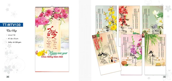 Tham khảo các mẫu lịch tết thư pháp đẹp và ý nghĩa năm Tân Sửu