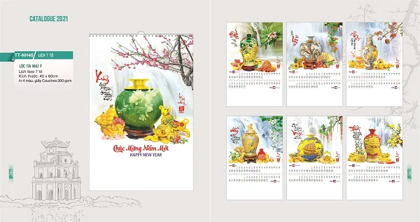 Tham khảo các mẫu lịch tết thư pháp đẹp và ý nghĩa năm Tân Sửu