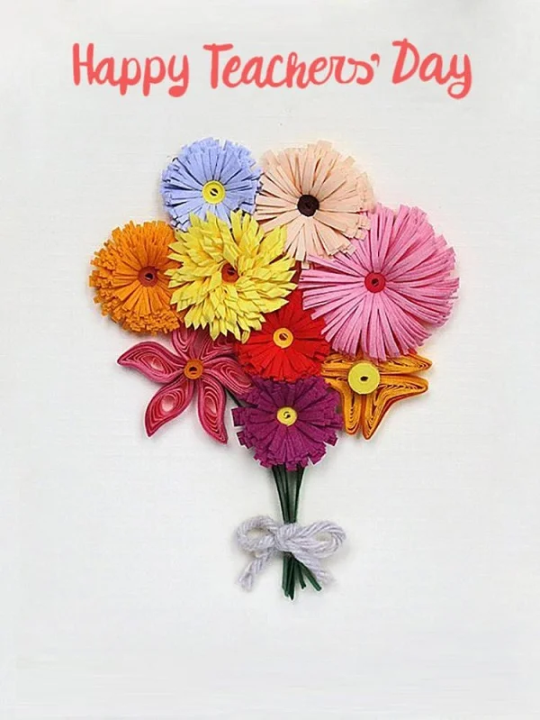 Mẫu thiệp có hoa được làm handmade tỉ mỉ, độc đáo