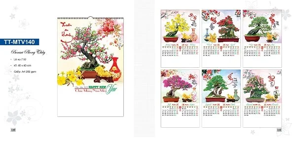 Tổng hợp các mẫu lịch tết bonsai cây cảnh mới nhất 2021
