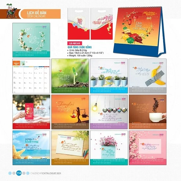 Tổng hợp mẫu lịch để bàn chữ A đẹp và mới nhất năm 2021