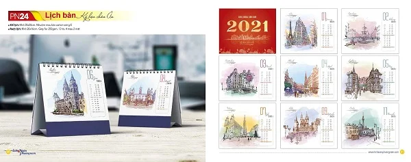 Tổng hợp mẫu lịch để bàn chữ A đẹp và mới nhất năm 2021