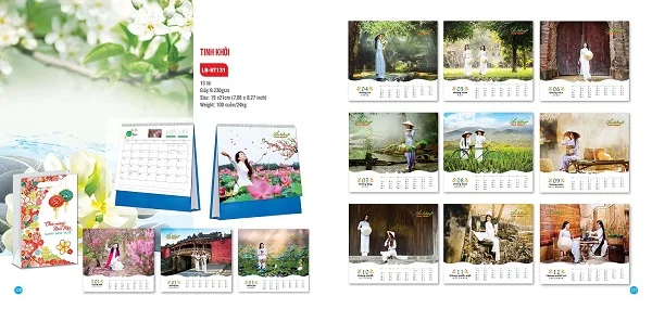 Tổng hợp mẫu lịch để bàn chữ A đẹp và mới nhất năm 2021