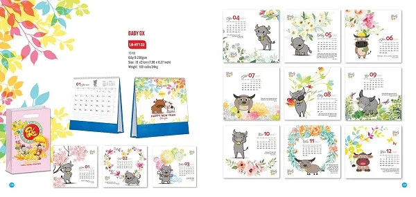 Tổng hợp mẫu lịch để bàn chữ A đẹp và mới nhất năm 2021