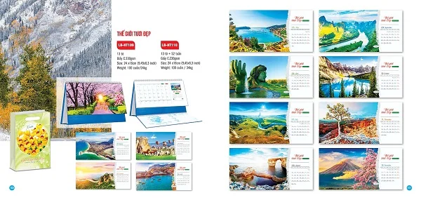 Tổng hợp mẫu lịch để bàn chữ A đẹp và mới nhất năm 2021