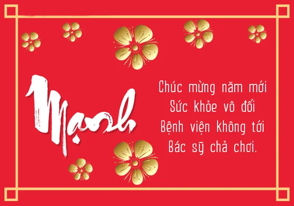 Lời chúc sức khỏe luôn là chủ đề được ưu ái thể hiện qua mẫu thiệp năm mới