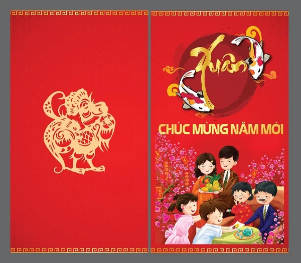 Mẫu thiệp chúc mừng năm mới 2022 với hình ảnh sum họp ấm áp bên gia đình