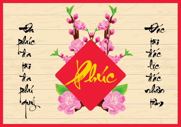 Mẫu thiệp chúc mừng năm mới 2022 nổi bật với chữ "Phúc"