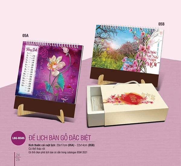 Top 50+ mẫu lịch bàn đế gỗ đẹp, độc đáo và sáng tạo