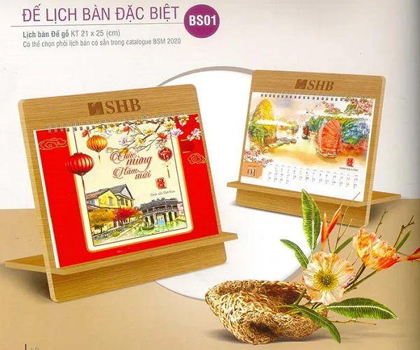 Top 50+ mẫu lịch bàn đế gỗ đẹp, độc đáo và sáng tạo