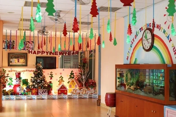 Hình ảnh trang trí noel lớp học