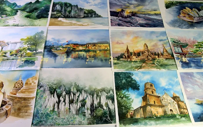 Printgo x Samsung:  Bộ lịch độc quyền vẽ tay phong cảnh thế giới siêu đặc biệt