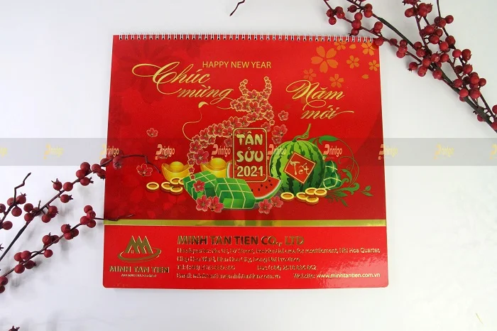 Printgo x Minh Tân Tiến: Thiết kế và in ấn lịch Tết lò xo giữa cho doanh nghiệp xây dựng