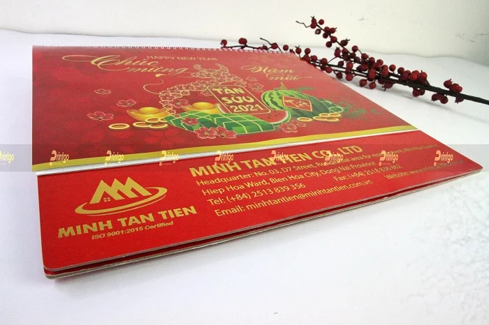 Printgo x Minh Tân Tiến: Thiết kế và in ấn lịch Tết lò xo giữa cho doanh nghiệp xây dựng