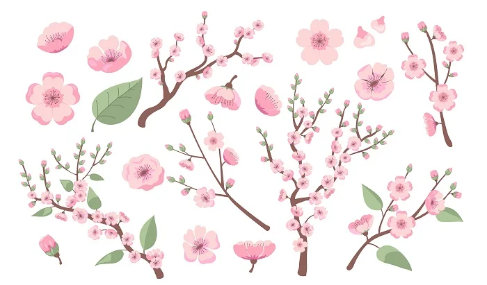 Download trọn bộ 50+ mẫu hoa đào vector dành cho dịp Tết Nguyên Đán