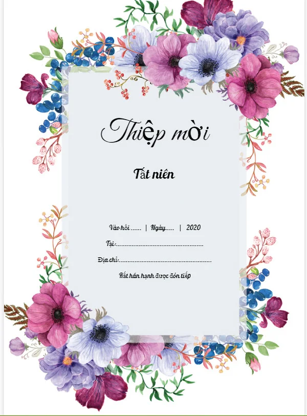 Tổng hợp các mẫu mẫu thiệp mời tất niên đẹp, ấn tượng và trang trọng
