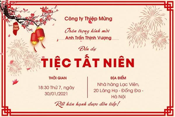 Tổng hợp các mẫu thư mời tất niên hay, ý nghĩa và ấn tượng nhất