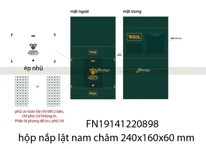 Printgo X Reviva Canada: Nâng tầm thương hiệu với mẫu hộp trà sâm sang trọng