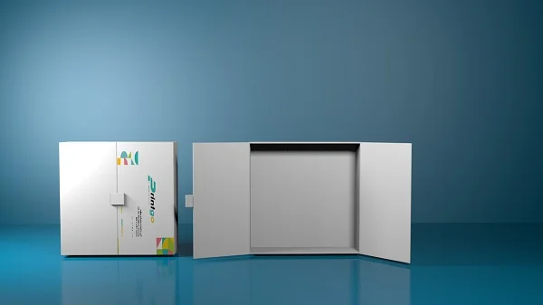 Mẫu thiết kế dựng 3D hộp giấy nắp mở cánh bướm