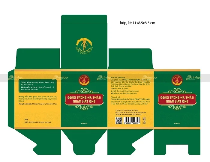 Printgo x Đông Thảo Nam: Trọn bộ bao bì cao cấp cho sản phẩm Đông trùng hạ thảo 