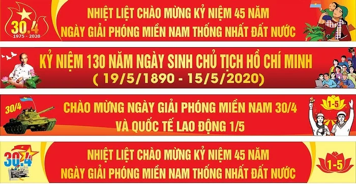 Tổng hợp 30+ mẫu băng rôn 30/4 và 1/5 ấn tượng nhất