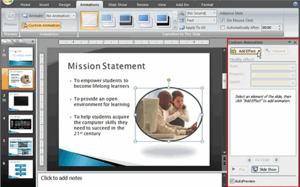 Tất tần tất các cách tạo hiệu ứng chạy từng chữ trong PowerPoint 2007