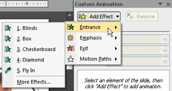 Tất tần tất các cách tạo hiệu ứng chạy từng chữ trong PowerPoint 2007