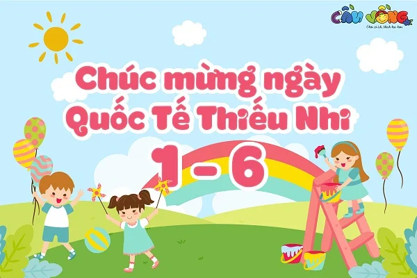 Dịch vụ thiết kế và in Backdrop Quốc tế thiếu nhi 1/6 đẹp, chuyên nghiệp