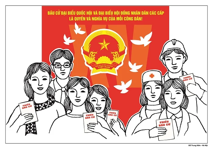 Download bộ tranh cổ động bầu cử Quốc hội ấn tượng nhất