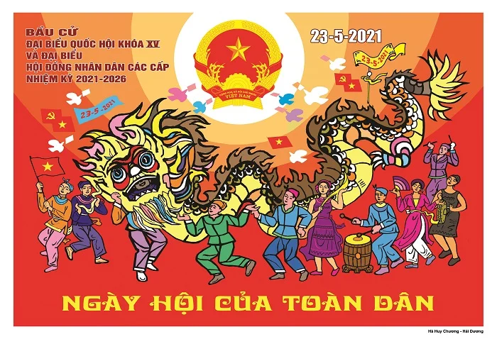 Download bộ tranh cổ động bầu cử Quốc hội ấn tượng nhất