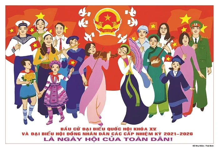 Download miễn phí bộ tranh cổ động bầu cử Quốc hội ấn tượng nhất