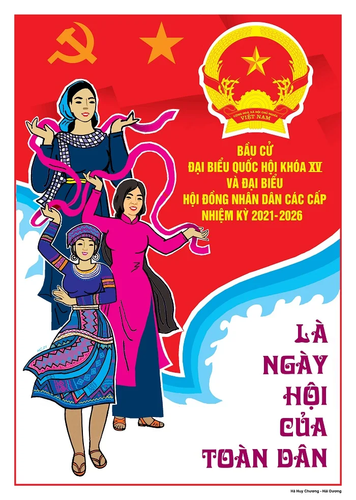Download bộ tranh cổ động bầu cử Quốc hội ấn tượng nhất