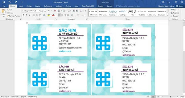 Hướng dẫn thiết kế card visit đẹp file word