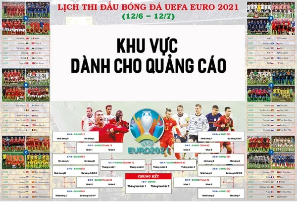 Thiết kế và in lịch thi đấu bóng đá Euro 2021 chuyên số 1 Việt Nam