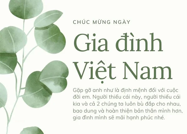 Top 20+ mẫu thiệp chúc mừng ngày Gia đình Việt Nam đẹp