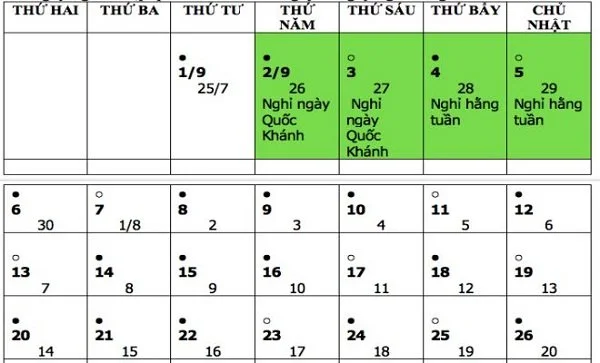 Lễ Quốc khánh năm nay, mùng 2 tháng 9 được nghỉ mấy ngày?