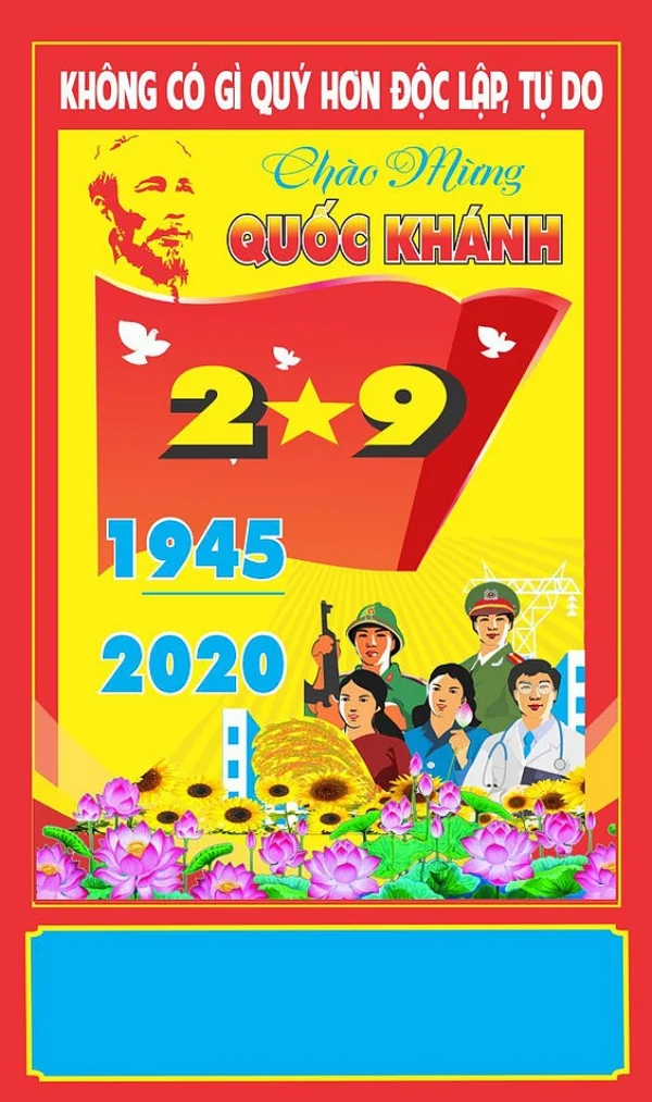 Bộ tranh cổ động 2/9 chào mừng ngày Quốc khánh file vector
