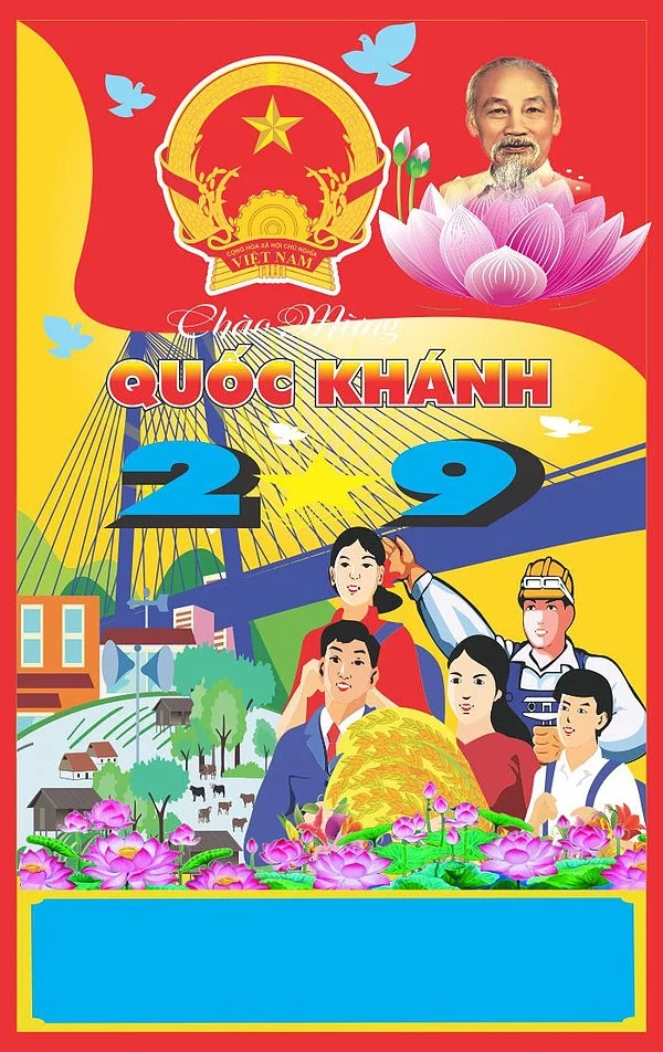 Bộ tranh cổ động 2/9 chào mừng ngày Quốc khánh file vector