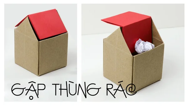 Hướng dẫn cách gấp hộp giấy đựng rác đơn giản, nhanh chóng