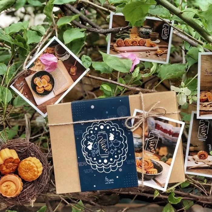 Hộp bánh trung giấy Kraft độc đáo của Gạo Coffee