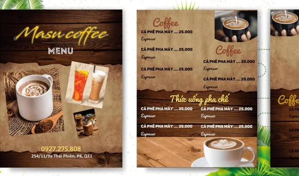 Download mẫu menu cafe đẹp file word chỉnh sửa đơn giản