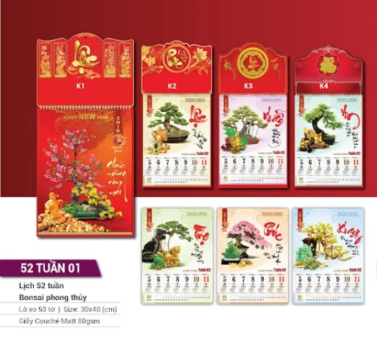 Các loại lịch treo tường phổ biến hiện nay