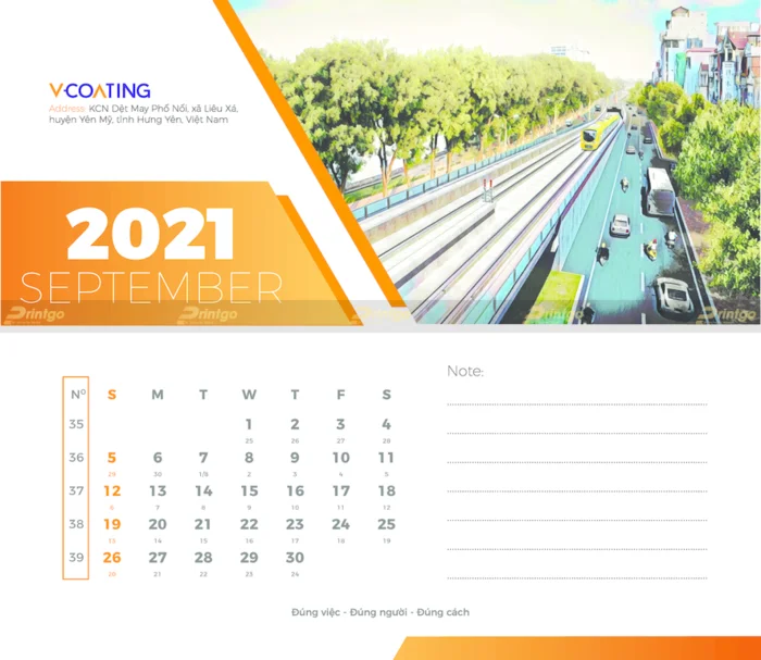 Printgo x V-COATING: Bộ lịch để bàn và lịch treo tường ấn tượng cho ngành công nghiệp